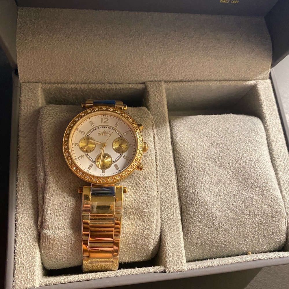 Invicta gold diamond watch